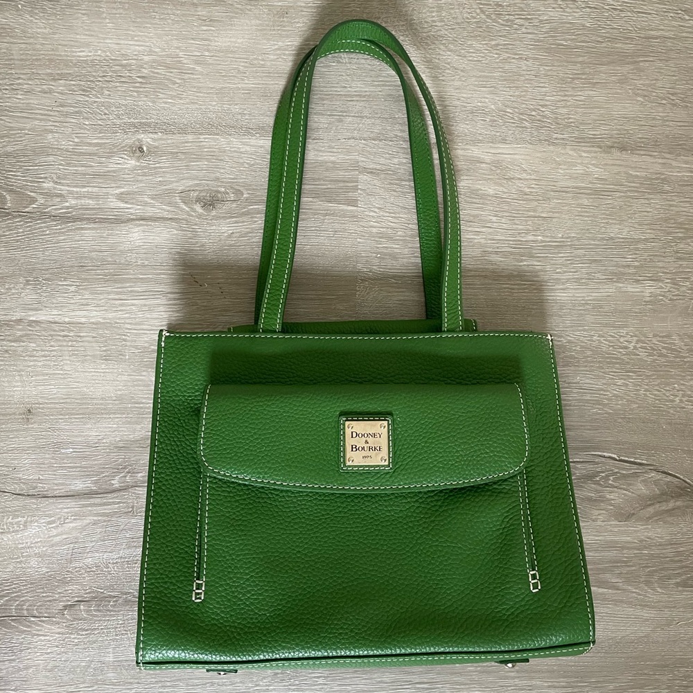 Dooney and Bourke Leather Shoulder Bag in Green.